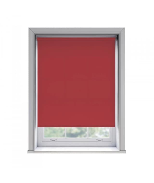 New Edge Blinds No Drill Red Thermal Blackout Roller Blind 170cm Drop Size: 125cm Red Unisex 125 cm