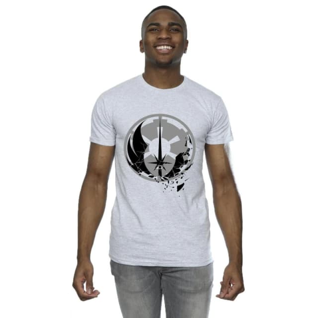 Star Wars Star Wars Men Obi-Wan Kenobi Fractured Logos T-Shirt in Grey Size: Small Grey S Male 5059934440470
