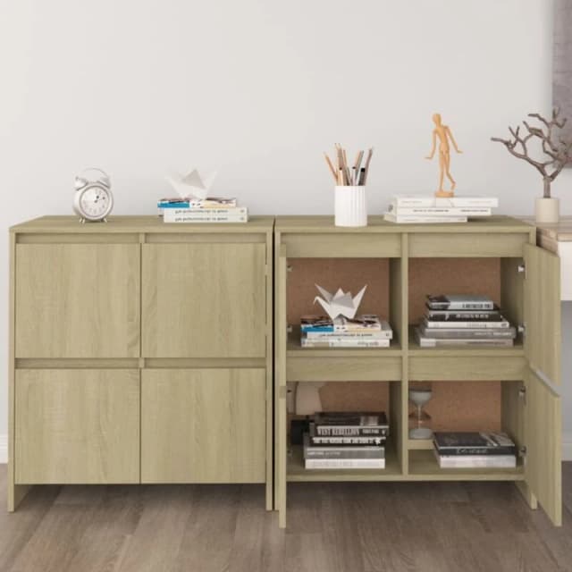 VIDAXL Sideboards 2 pcs Sonoma Oak 70x41x75cm Engineered Wood Vidaxl 8720286903896