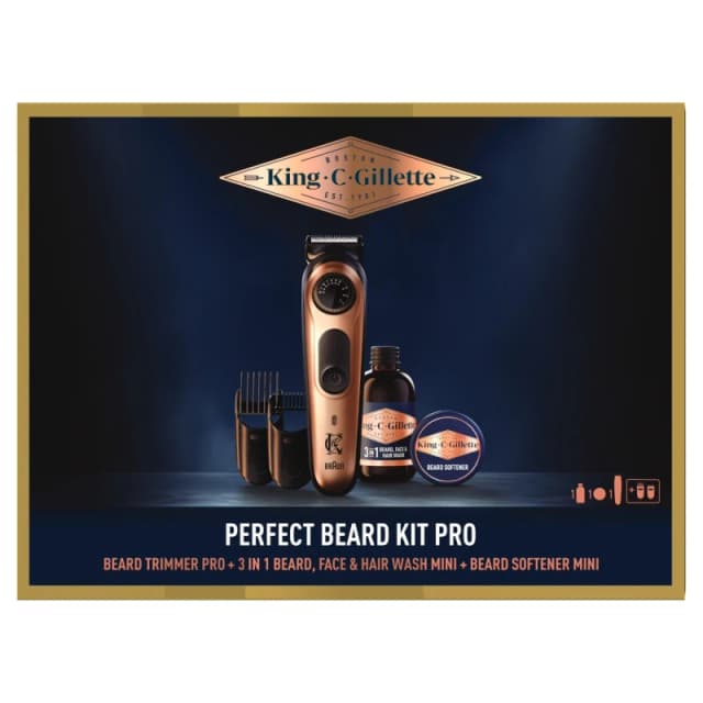 Gillette King C. Gillette Mens Beard Trimmer PRO Gift Set Brown male N/A
