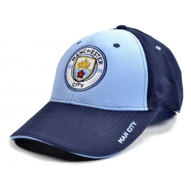 Manchester City FC Womens Contrast Panel Baseball Cap in Light Blue Light Blue Female One Size
