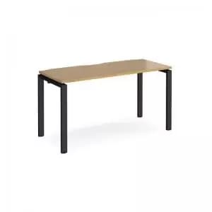 Adapt starter unit single 1400mm x 600mm - Black frame and oak top