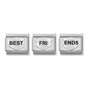 Nomination Classic Silver Best Friends Heart Charm Set