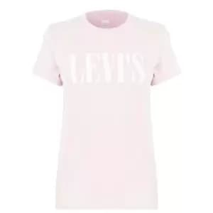 Levis Serif Logo T Shirt - Pink