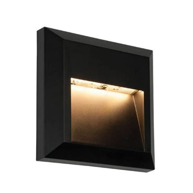 Netlighting Severus Integrated LED 1 Light Outdoor Wall Light Black Abs Plastic Clear IP65 Black
