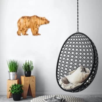 Bear - Walnut Walnut Decorative Wooden Wall Accessory