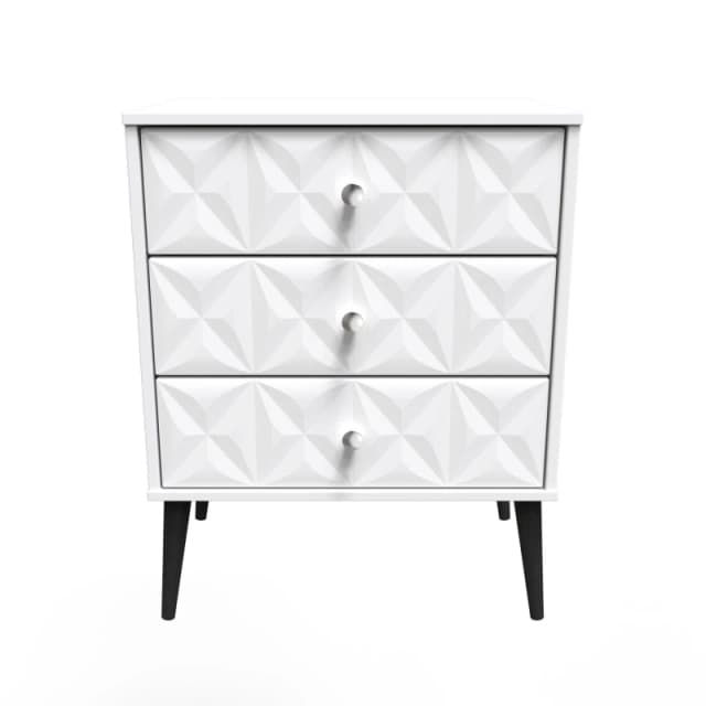 Ready Assembled 2 U Toledo 3 Drawer Chest (Ready Assembled) in White White Unisex