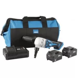 Draper D20 20V Brushless Nibbler Kit (+2 x 5Ah Batteries, Charger and Bag)