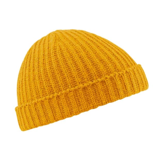 Beechfield Beechfield Men Retro Trawler Winter Beanie Hat in Mustard Mustard One Size Male 5055747771794
