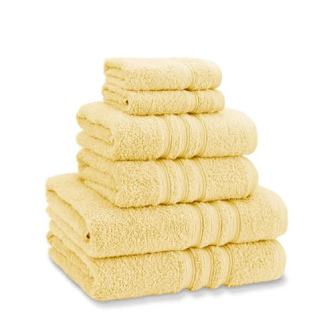 Catherine Lansfield Zero Twist Cotton 6 Piece Towel Bale Set Yellow