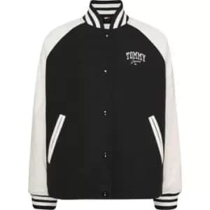 Tommy Jeans Tjw Cord Wool Mix Letterman - Black
