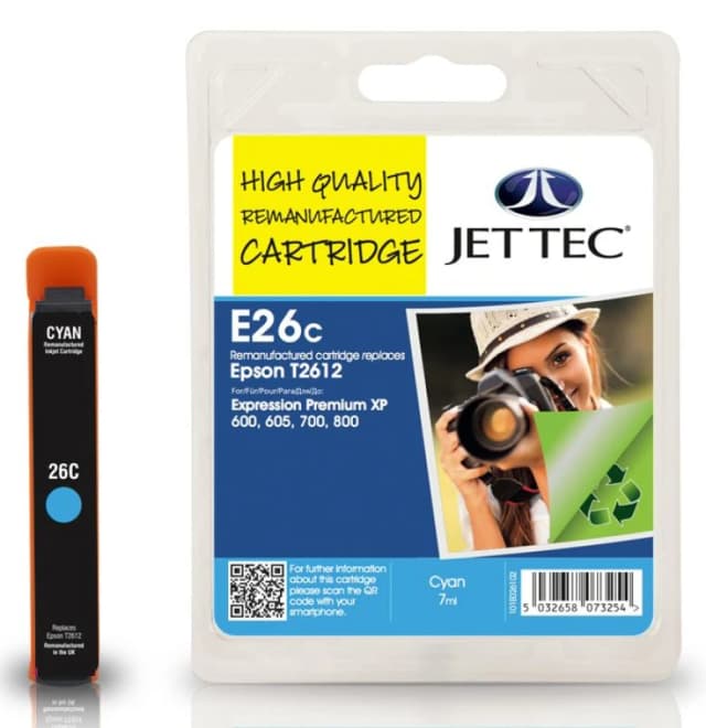 Jet Tec 101E026102 ink cartridge Cyan