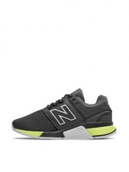 New Balance 247 Lace Children Trainers BlackYellow Size 1