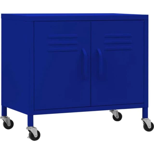 VIDAXL Storage Cabinet Navy Blue 60x35x56cm Steel vidaXL 8720286565742