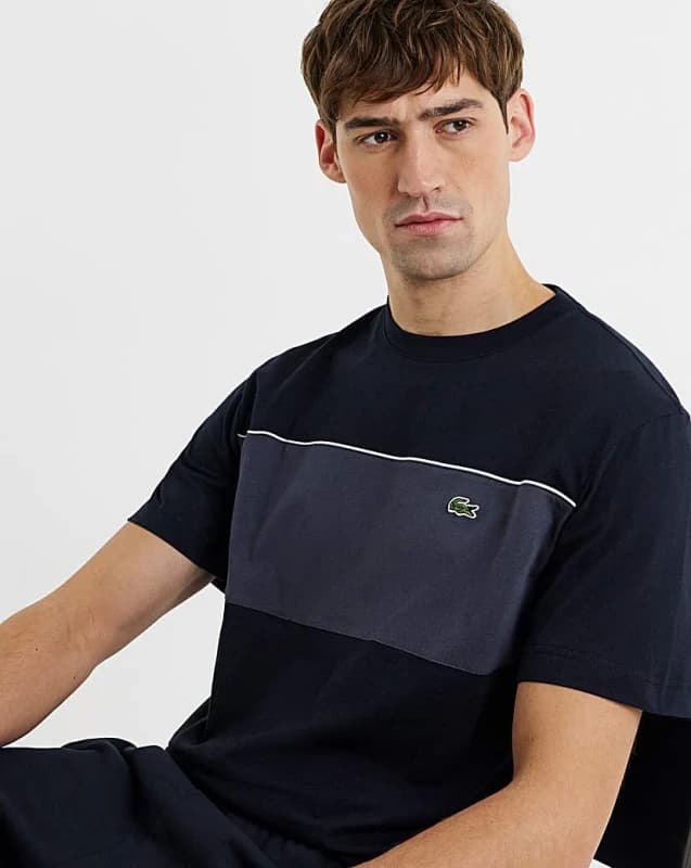 Lacoste Lacoste Short Sleeve Colourblock T-Shirt Black - Lacoste - Size: M40 Black Male M40 LA38502
