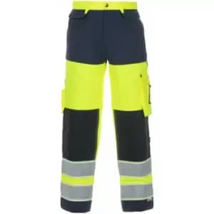 Idstein hi vis gid two tone trouser yellow/navy 42 - Saturn Yellow / Navy - Saturn Yellow / Navy - Hydrowear
