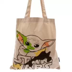 Star Wars: The Mandalorian Canvas Tote Bag (One Size) (Cream/Black)