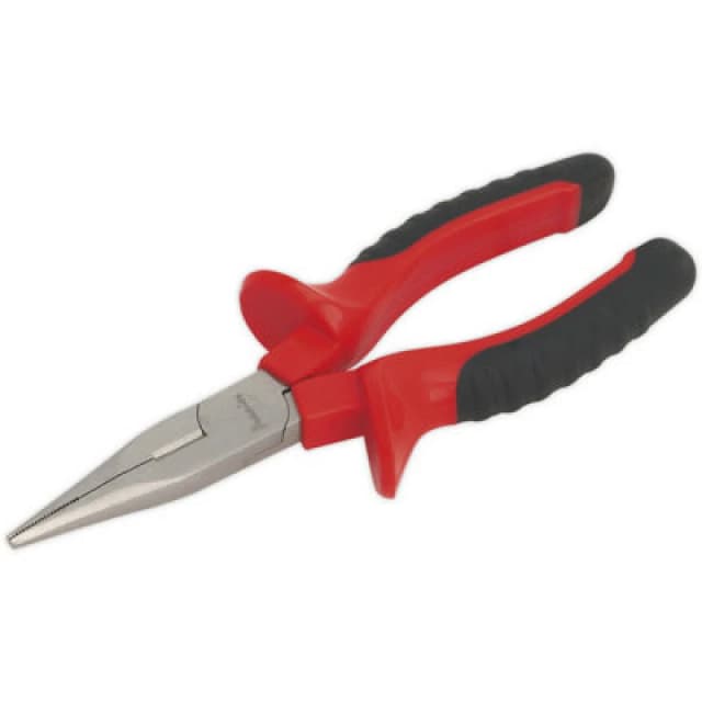 Loops 170mm Long Nose Pliers - Serrated Jaws - Drop Forged Steel - Hardened Cutters Metallics