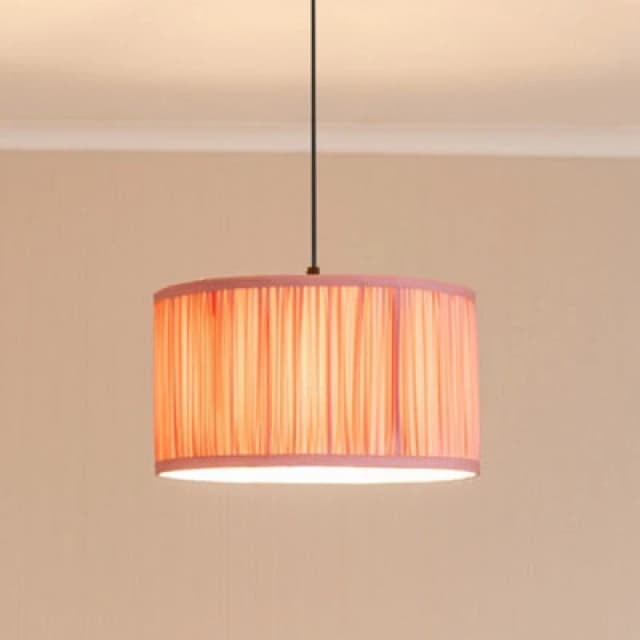 ValueLights Jess Fabric Ruched Pleated Ceiling Floor Table Large Lamp Shade with LED Bulb Light Pink