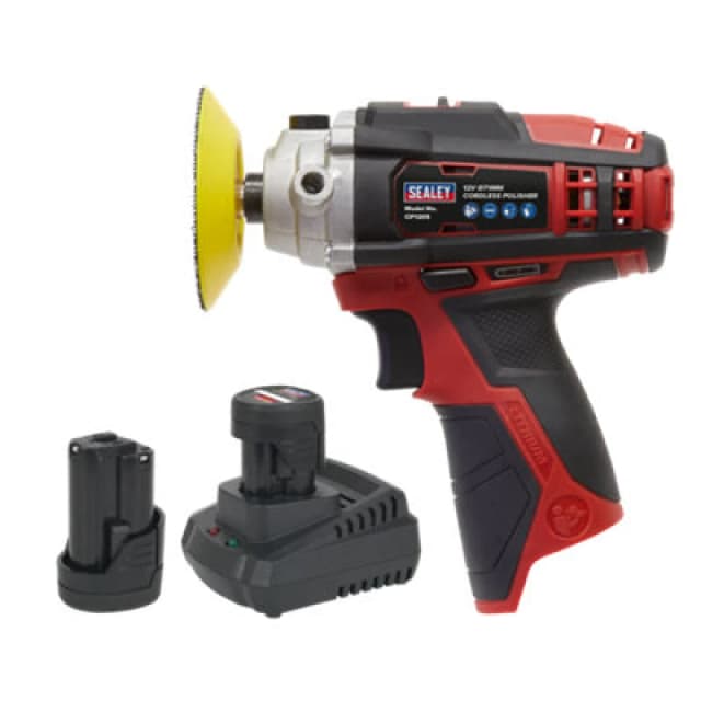 Sealey CP1205 12v Cordless Polisher 71mm 2 x 1.5ah Li-ion Battery Charger Bag CP1205KIT