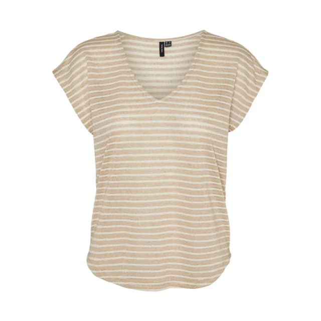 Vero Moda Womens v-neck T-Shirt Vero Moda Vmgatja Beige Female M