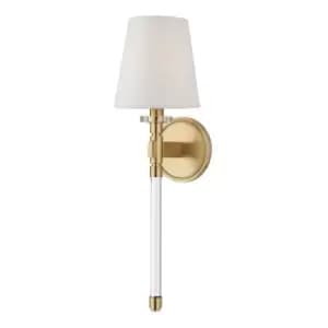 Blixen 1 Light Wall Sconce Brass, Linen