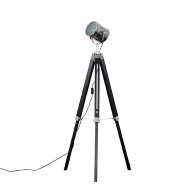 ValueLights ValueLights Starboard Spotlight Tripod Black Floor Lamp with LED Bulb Black One Size Unisex 5016529000457