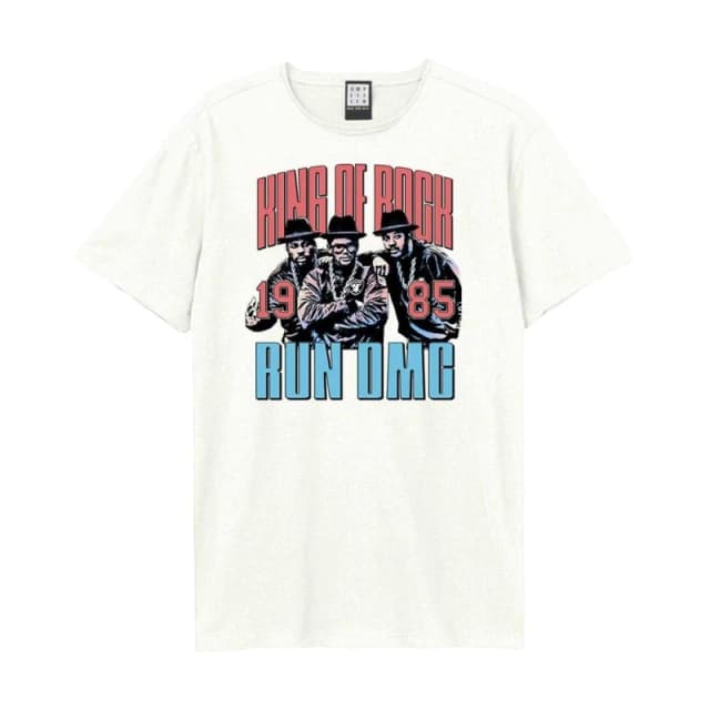 Amplified Mens King Of Rock Run DMC T-Shirt in White Size: XS White Male XS