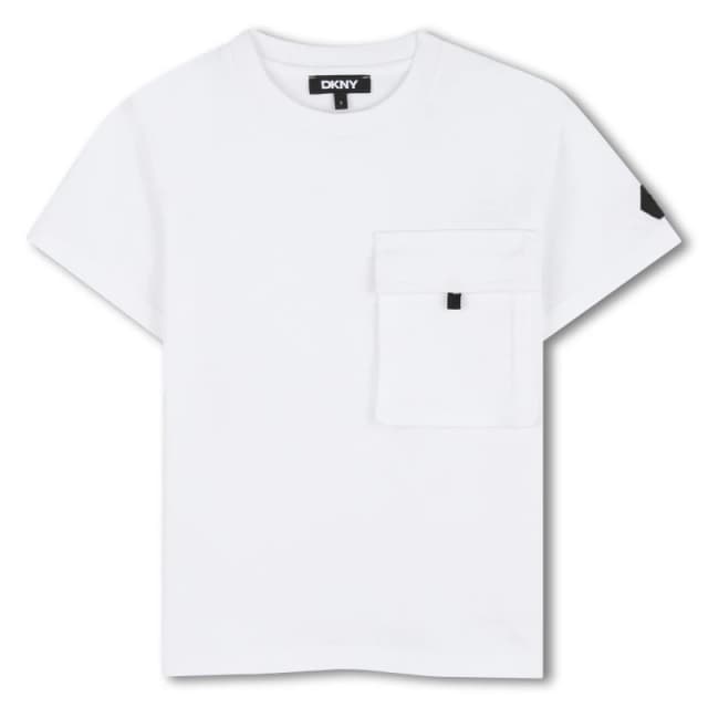 DKNY SS T Shirt Jn63 White unisex 6Y