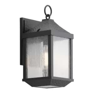 Springfield Outdoor 1 Light Small Wall Lantern, Distressed Black, IP44, E27
