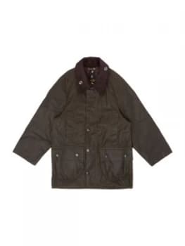 Barbour Boys Classic Beaufort Cord Collar Wax Jacket Olive
