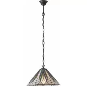 Tiffany Glass Hanging Ceiling Pendant Light Bronze Chain Deco Lamp Shade i00076