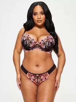 Ann Summers Bras Wildflower Padded Fuller Bust Plunge - Black, Size 38Gg, Women