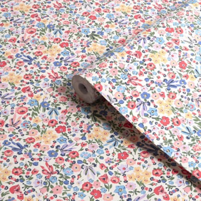 Cath Kidston Harmony Ditsy Day Floral Wallpaper Wallpaper One Size White 71742901000