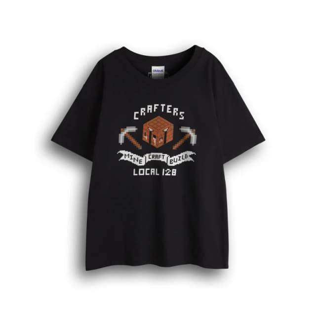 Minecraft Short Sleeved T-Shirt Black male