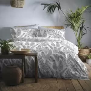 Dreams & Drapes Tahiti Floral Print Easy Care Duvet Cover Set, Grey, Single