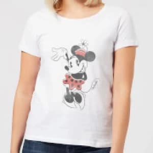 Disney Mickey Mouse Minnie Mouse Waving Womens T-Shirt - White