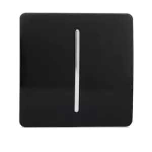 Trendi Switch 1 Gang 3 Way Intermediate Rocker Light Switch in Screwless Black