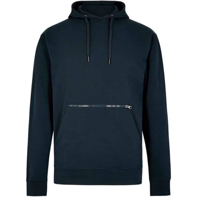 Kustom Kit Mens Pique Zip Pocket Regular Hoodie in Navy Size: Small Navy Male S