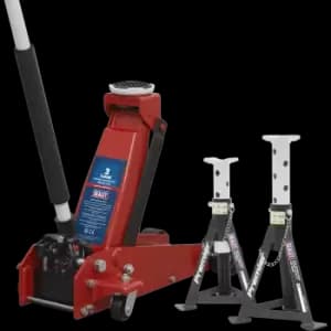 Sealey 3000CXD Yankee Trolley Jack and Axle Stand Set 3 Tonne