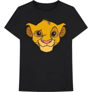 Disney - Lion King - Simba Face Unisex Large T-Shirt - Black