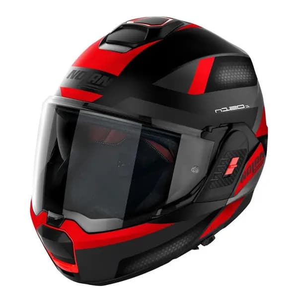 Nolan N120-1 Subway N-COM 022 Flat Black Red Modular Helmet Size M