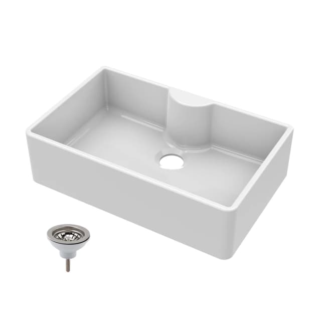 Balterley 1 Bowl Fireclay Butler Sink Tap Ledge Waste 795x500x220mm White