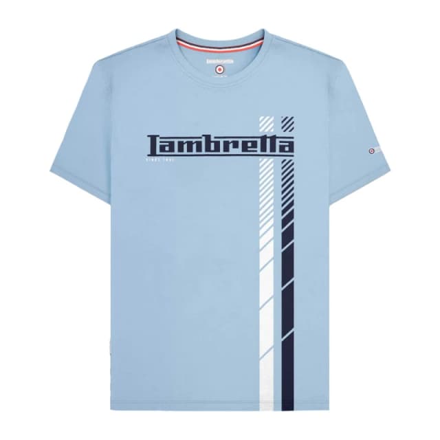Lambretta Lambretta Men SS25 Racing Stripe Big & Tall T-Shirt in Blue Size: 3X-Large Blue XXXL Male 5063703756594