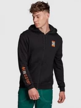 Adidas Originals Adventure Logo Full Zip Hoodie - Black