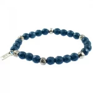 Mens Icon Brand Silver Plated Faceted Bead Bracelet