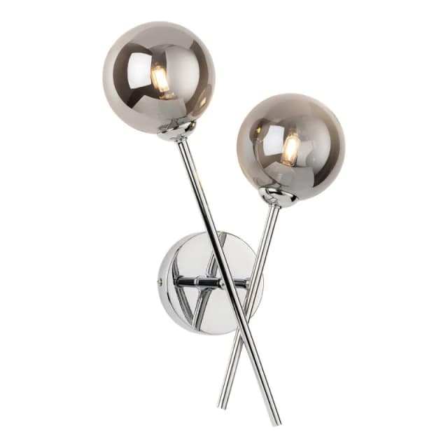 Firstlight Lando 2-Light Wall Wall Light Smoked in Chrome