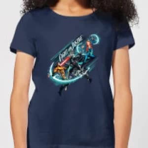 Aquaman Fight for Justice Womens T-Shirt - Navy - L