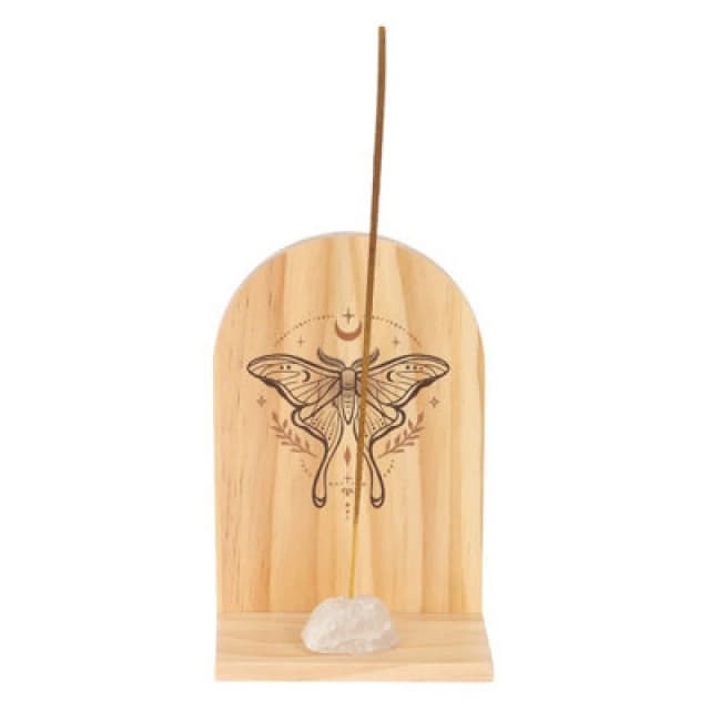 Something Different Something Different Natural Luna Moth Wooden Incense Holder Shelf in Beige Beige One Size Unisex 5063574821322