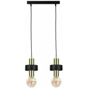 Keter Unica Bar Pendant Ceiling Light Black, Gold, 50cm, 2x E27